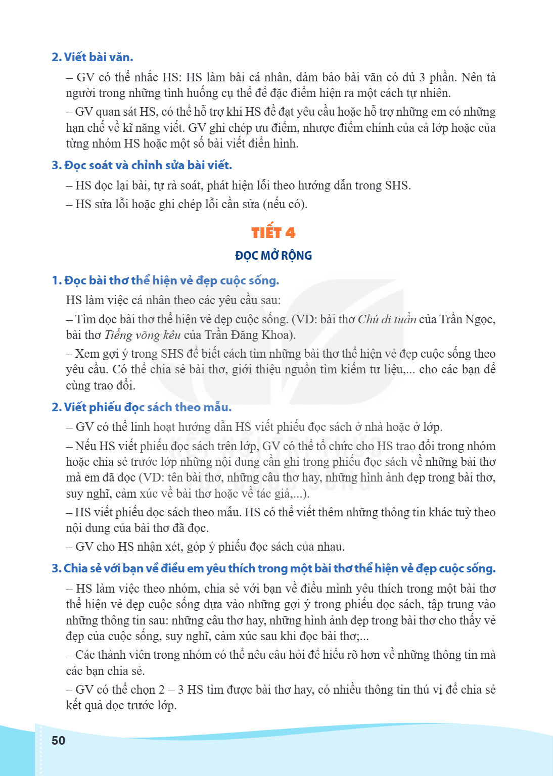 2. Viết bài văn. GV có thể nhắc HS: HS làm bài cá nhân, đảm bảo bài văn có đủ 3 phần. Nên tả người trong những tình huống cụ thể để đặc điểm hiện ra một cách tự
