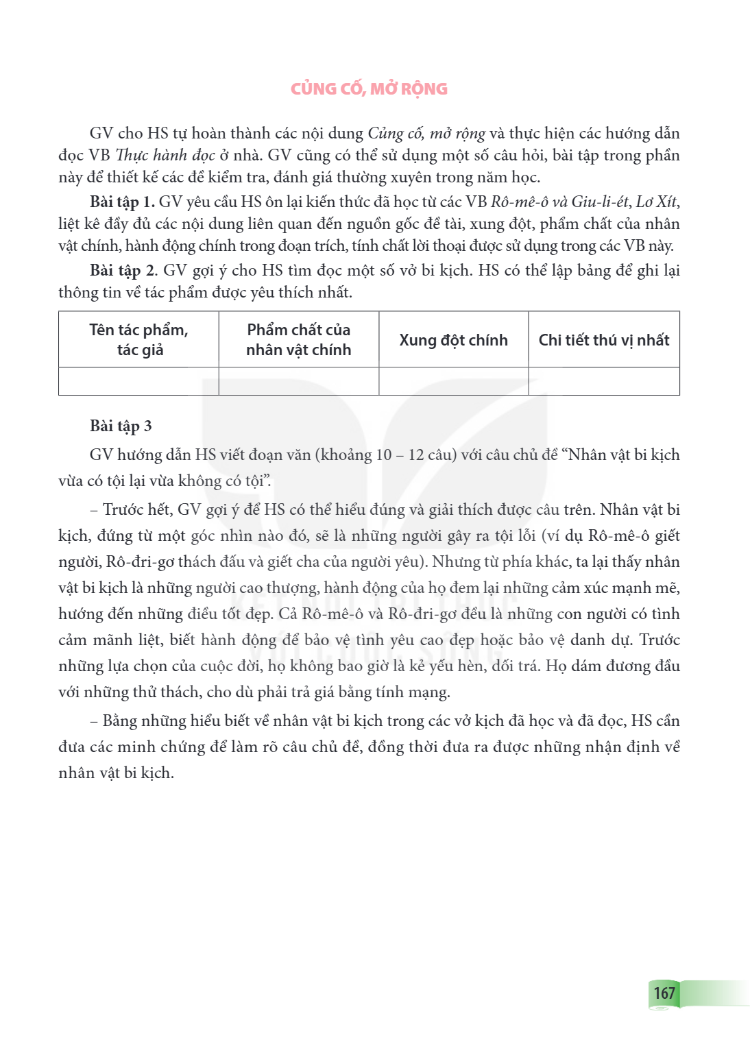 CỦNG CỐ, MỞ RỘNG GV cho HS tự hoàn thành các nội dung Củng cố, mở rộng và thực hiện các hướng dẫn đọc VB Thực hành đọc ở nhà. GV cũng có thể sử dụng một số câu 