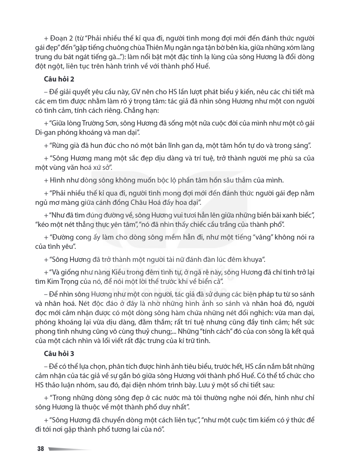 Đoạn 2 (từ "Phải nhiều thế kỉ qua đi, người tình mong đợi mới đến đánh thức người gái đẹp"đến "gặp tiếng chuông chùa Thiên Mụ ngân nga tận bờ bên kia, giữa nhữn