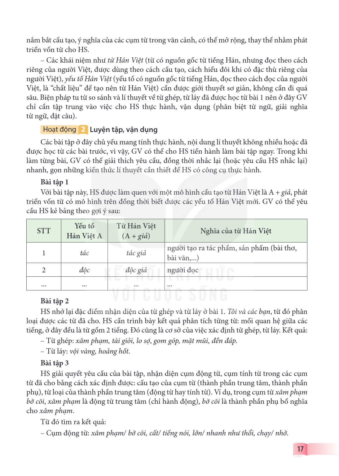 nắm bắt cấu tạo, ý nghĩa của các cụm từ trong văn cảnh, có thể mở rộng, thay thế nhằm phát triển vốn từ cho HS. – Các khái niệm như từ Hán Việt (từ có nguồn gốc