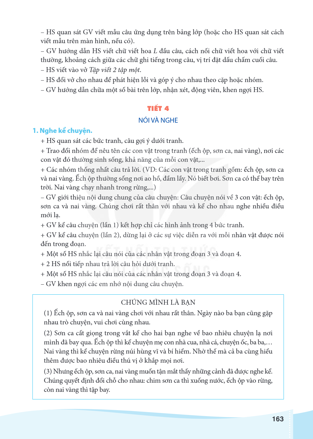 HS quan sát GV viết mẫu câu ứng dụng trên bảng lớp (hoặc cho HS quan sát cách viết mẫu trên màn hình, nếu có). - GV hướng dẫn HS viết chữ viết hoa L đầu câu, cá