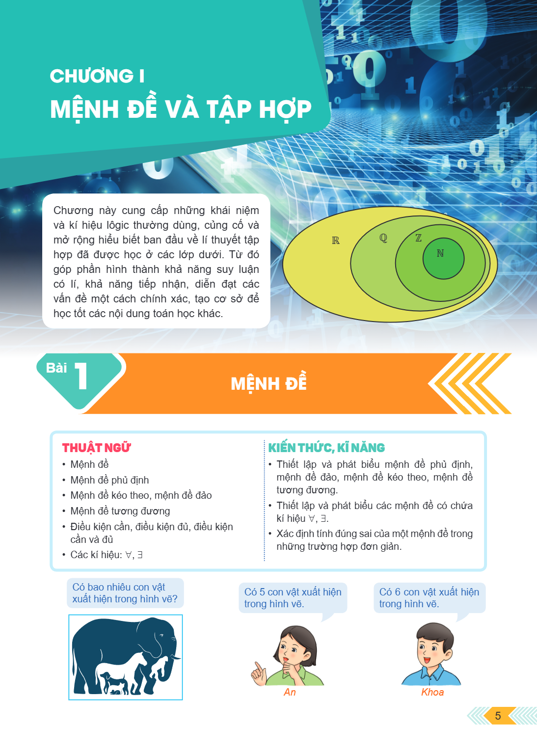 Chương I MỆNH ĐỀ VÀ TẬP HỢP Chương này cung cấp những khái niệm và kí hiệu logic thường dùng, củng cố và mở rộng hiểu biết ban đầu về lí thuyết tập hợp đã được 