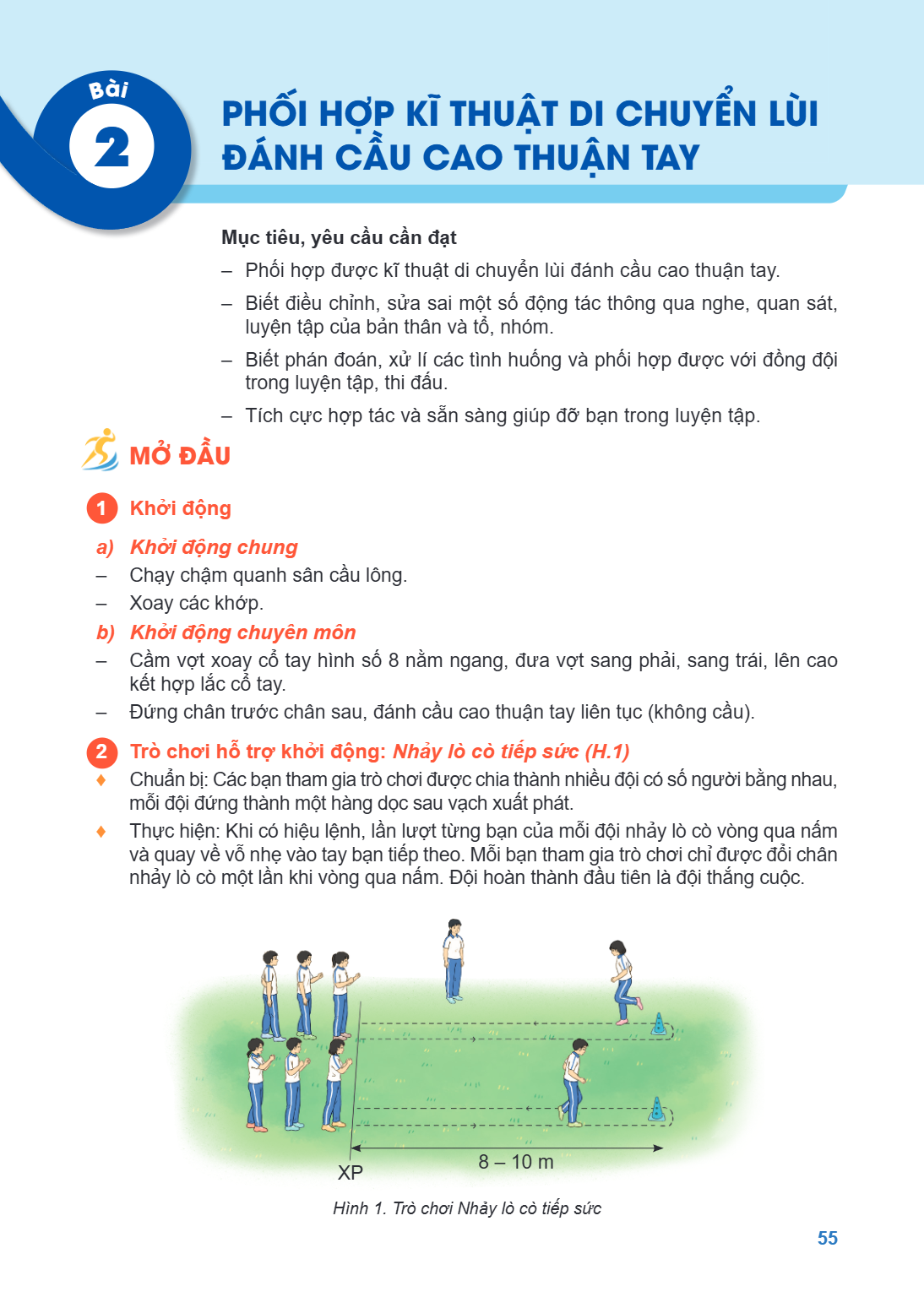 Bài 2. Phối hợp kĩ thuật di chuyển lùi đánh cầu cao thuận tay Mục tiêu, yêu cầu cần đạt Phối hợp được kĩ thuật di chuyển lùi đánh cầu cao thuận tay. Biết điều c
