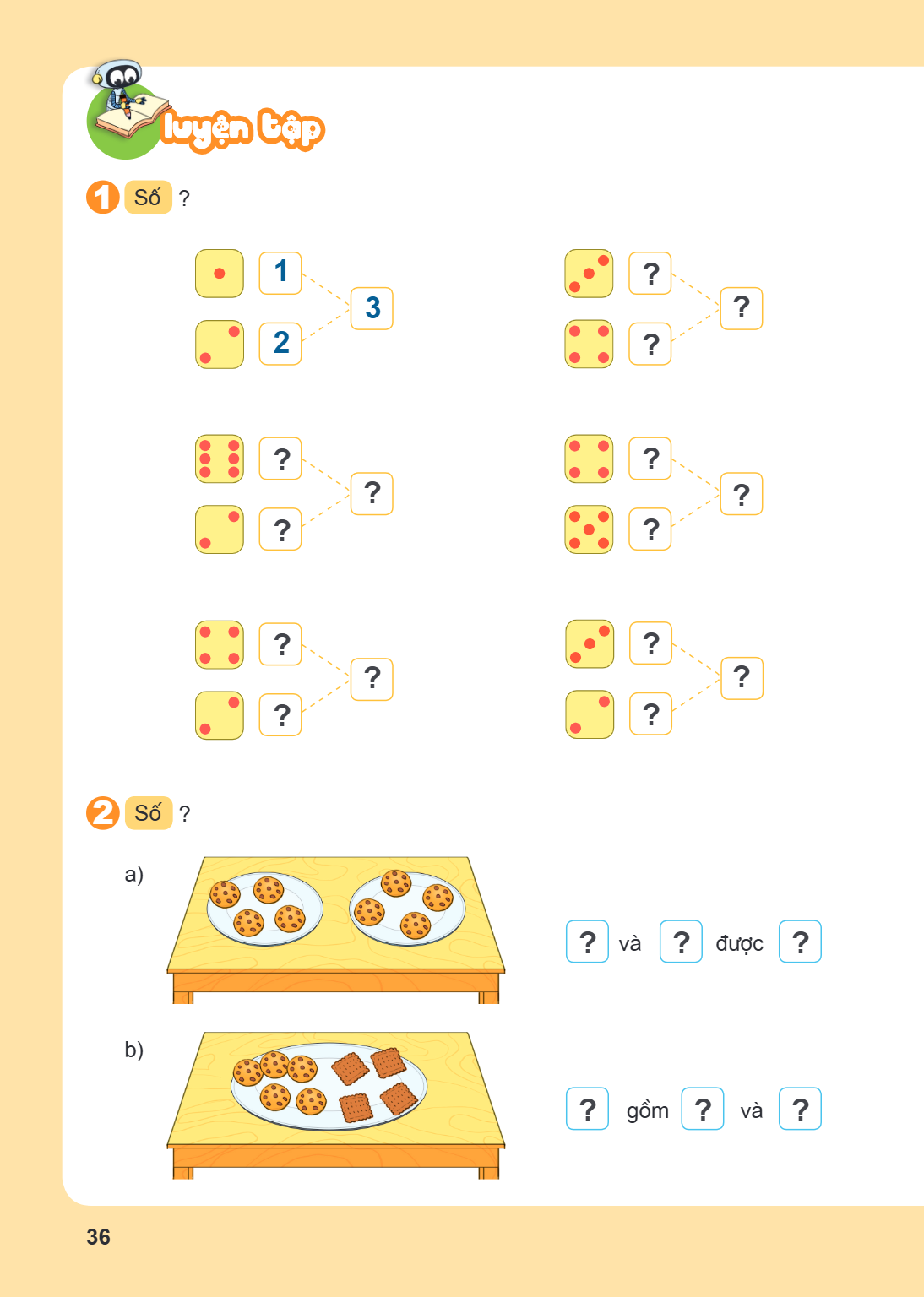 Luyện tập 1 Số ? ? và ? được ? 2 Số ? a) b)