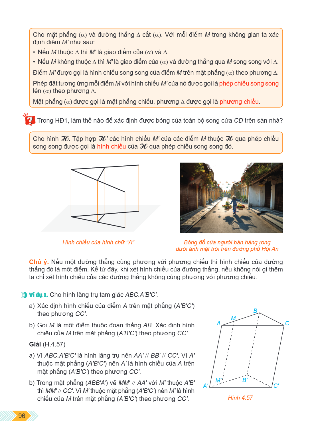 Cho mặt phẳng $(\alpha)$ và đường thẳng $\Delta$ cắt $(\alpha)$. Với mỗi điểm $M$ trong không gian ta xác định điểm $M'$ như sau: Nếu $M$ thuộc $\Delta$ thì $M'