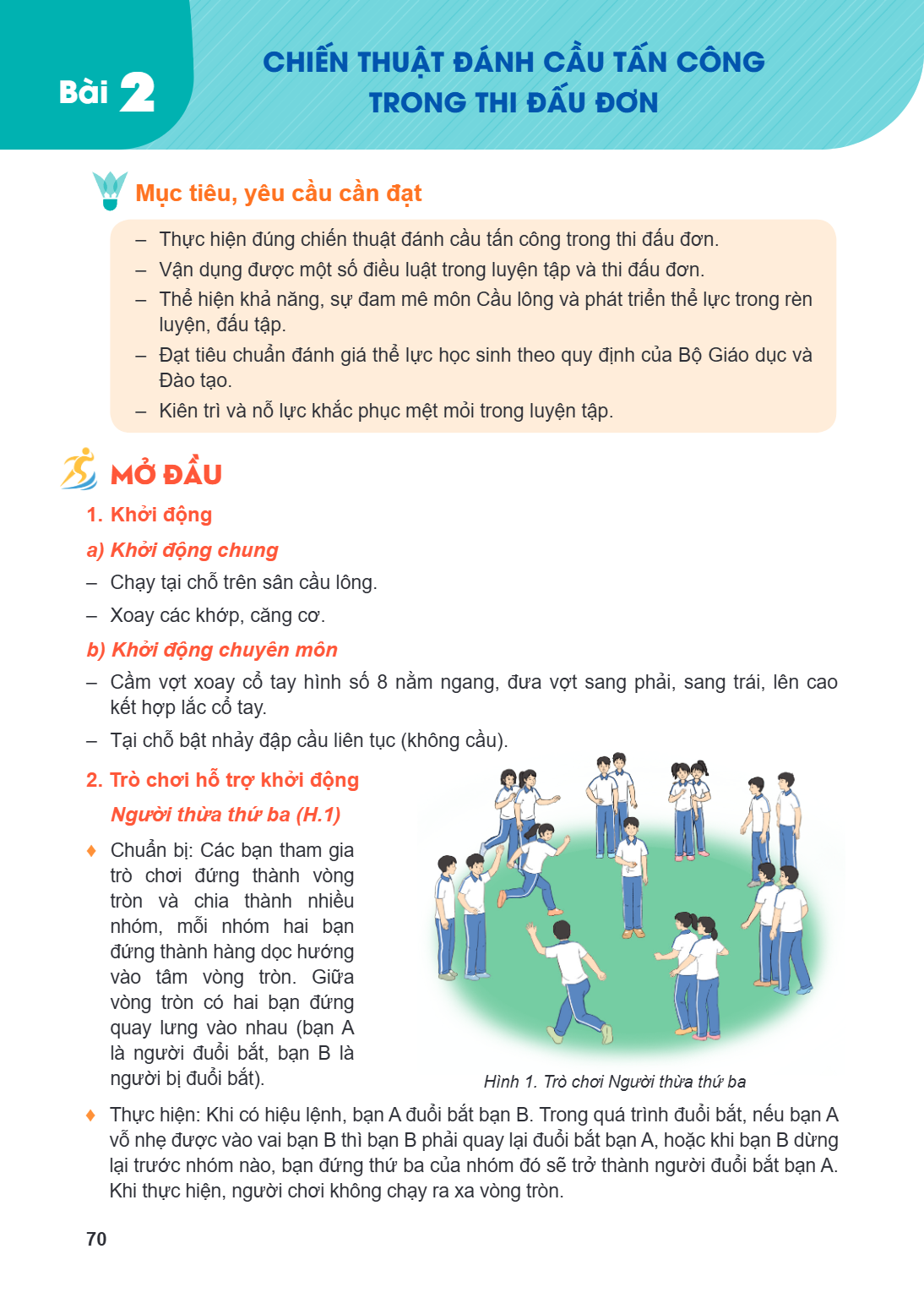 Bài 2. Chiến thuật đánh cầu tấn công trong thi đấu đơn Mục tiêu, yêu cầu cần đạt Thực hiện đúng chiến thuật đánh cầu tấn công trong thi đấu đơn. Vận dụng được m