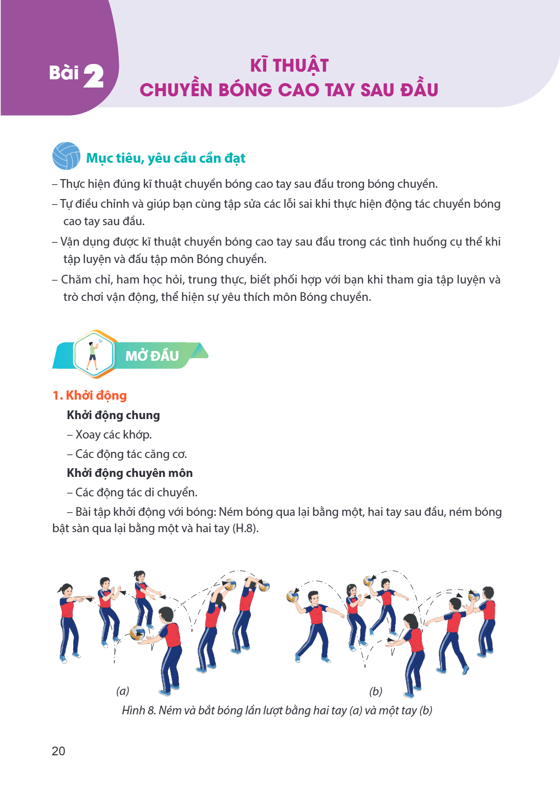 Bài 2. Kĩ thuật chuyền bóng cao tay sau đầu **Mục tiêu, yêu cầu cần đạt** – Thực hiện đúng kĩ thuật chuyền bóng cao tay sau đầu trong bóng chuyền. – Tự điều chỉ