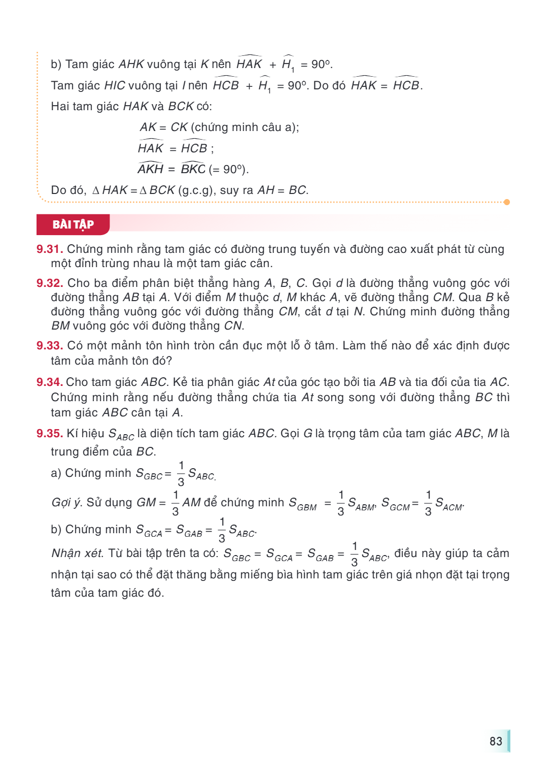 b) Tam giác $AHK$ vuông tại $K$ nên $\widehat{HAK} + \widehat{H_1} = 90^\circ$. Tam giác $HIC$ vuông tại $I$ nên $\widehat{HCB} + \widehat{H_1} = 90^\circ$. Do 