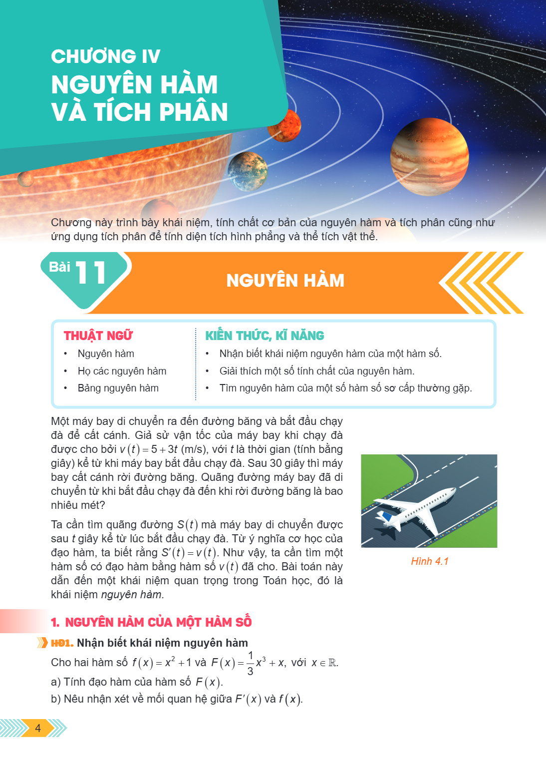 Bài 11. Nguyên hàm Chương này trình bày khái niệm, tính chất cơ bản của nguyên hàm và tích phân cũng như ứng dụng tích phân để tính diện tích hình phẳng và thể 