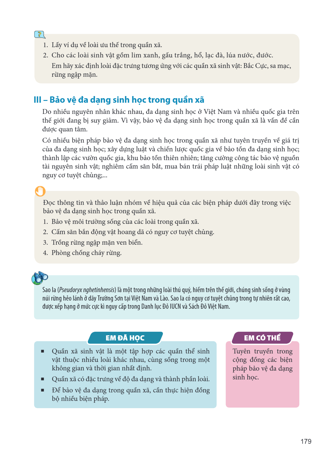 Lấy ví dụ về loài ưu thế trong quần xã. Cho các loài sinh vật gồm lim xanh, gấu trắng, hổ, lạc đà, lúa nước, đước. Em hãy xác định loài đặc trưng tương ứng với 
