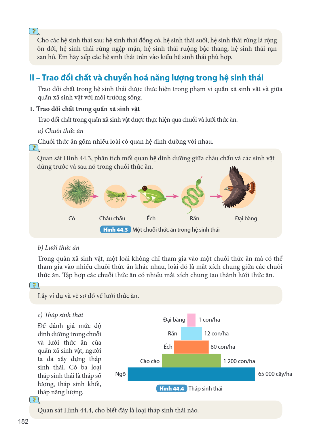Cho các hệ sinh thái sau: hệ sinh thái đồng cỏ, hệ sinh thái suối, hệ sinh thái rừng lá rộng ôn đới, hệ sinh thái rừng ngập mặn, hệ sinh thái ruộng bậc thang, h
