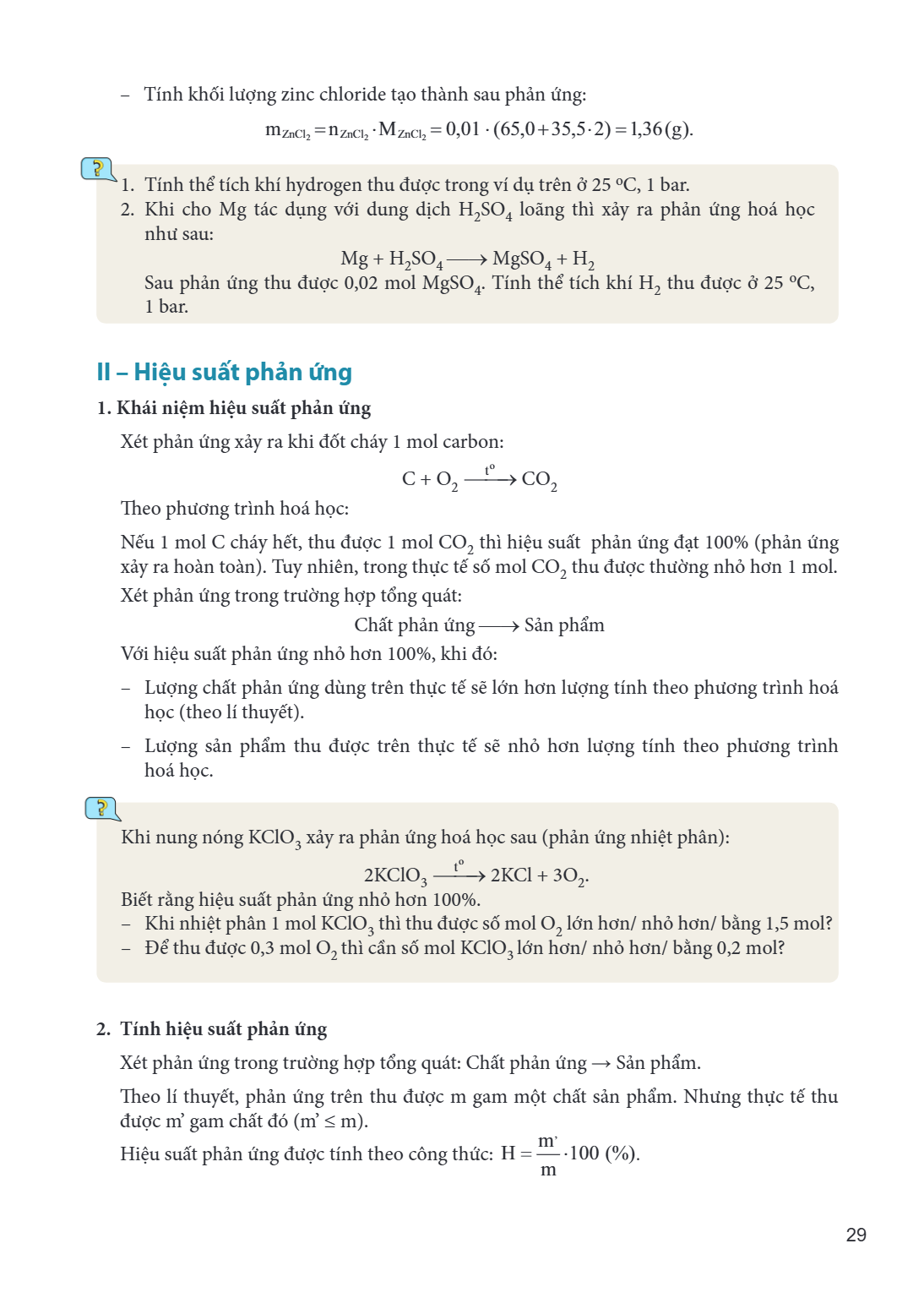 – Tính khối lượng zinc chloride tạo thành sau phản ứng: $\mathrm{m}_{\mathrm{ZnCl}2} = \mathrm{n}{\mathrm{ZnCl}2} \cdot \mathrm{M}{\mathrm{ZnCl}_2} = 0,01 \cdot