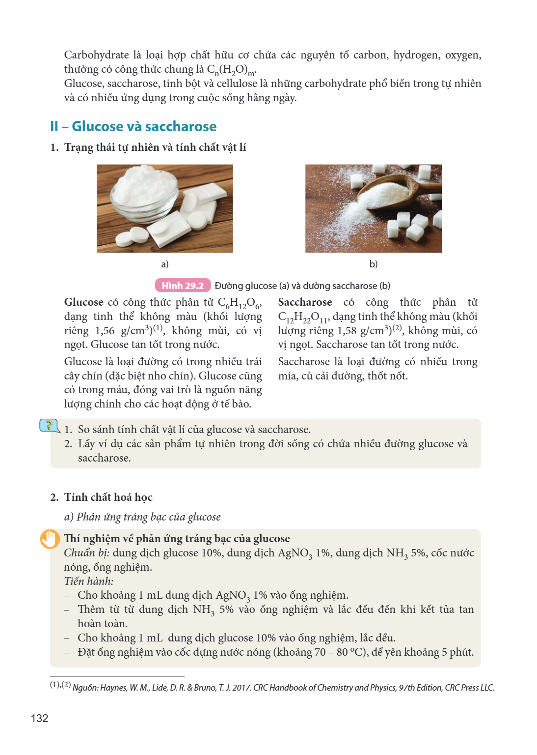 Carbohydrate là loại hợp chất hữu cơ chứa các nguyên tố carbon, hydrogen, oxygen, thường có công thức chung là $\mathrm{C}{\mathrm{n}}\left(\mathrm{H}{2} \mathr