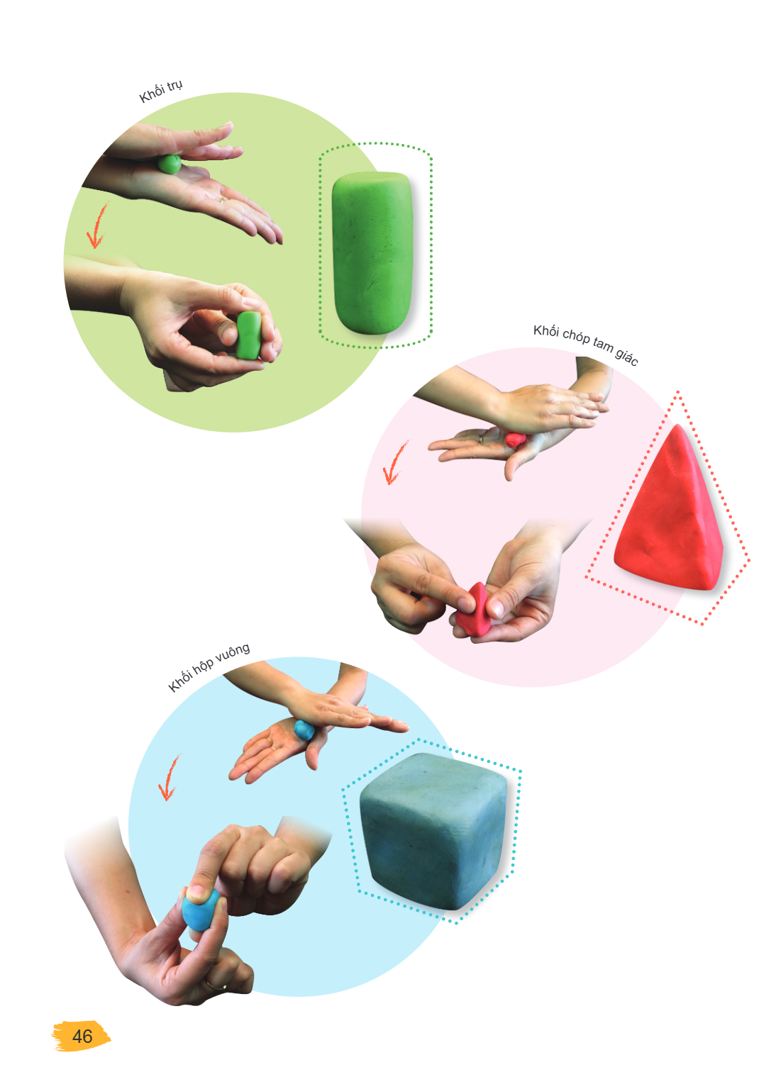 Khối trụ Khối chóp tam giác Khối hộp vuông