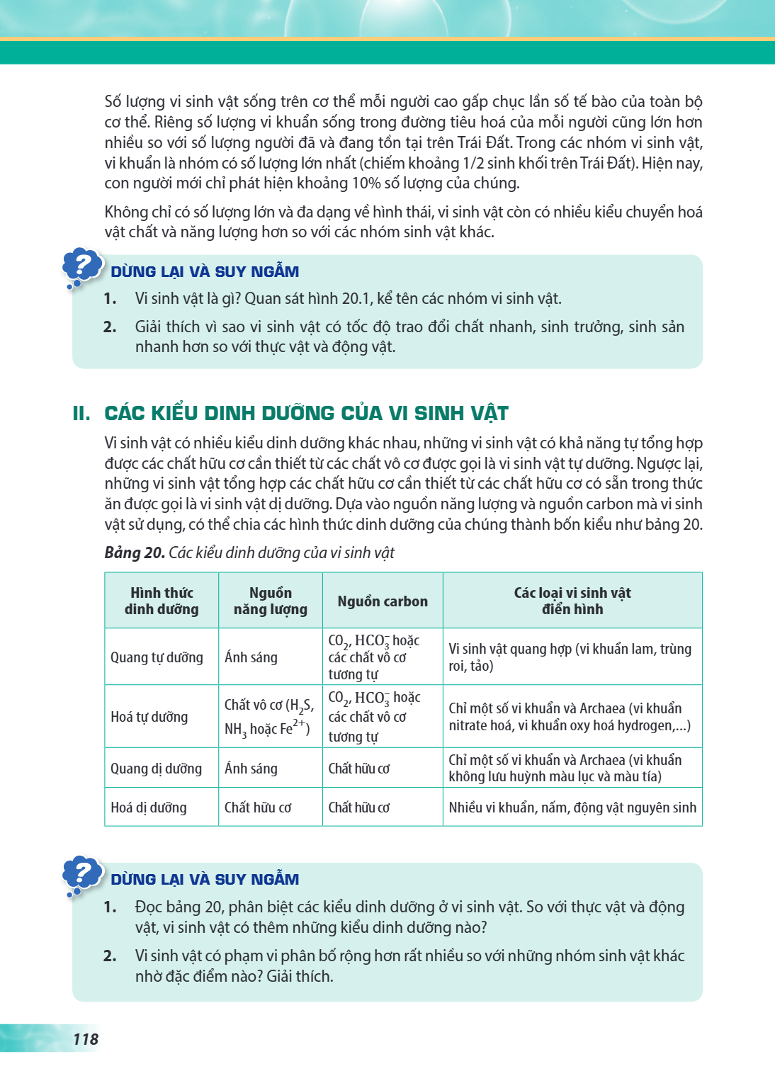 Số lượng vi sinh vật sống trên cơ thể mỗi người cao gấp chục lần số tế bào của toàn bộ cơ thể. Riêng số lượng vi khuẩn sống trong đường tiêu hoá của mỗi người c