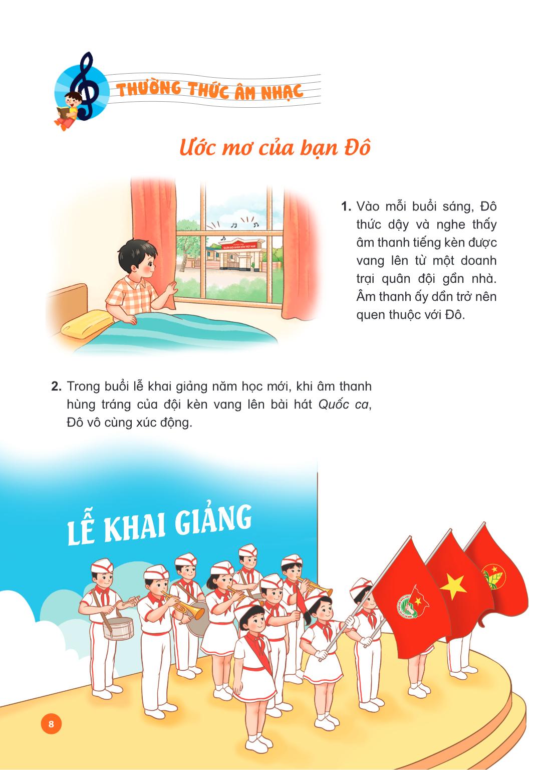 THƯỜNG THỨC ÂM NHẠC Thường thức âm nhạc: Ước mơ của bạn Đô Vào mỗi buổi sáng, Đô thức dậy và nghe thấy âm thanh tiếng kèn được vang lên từ một doanh trại quân đ