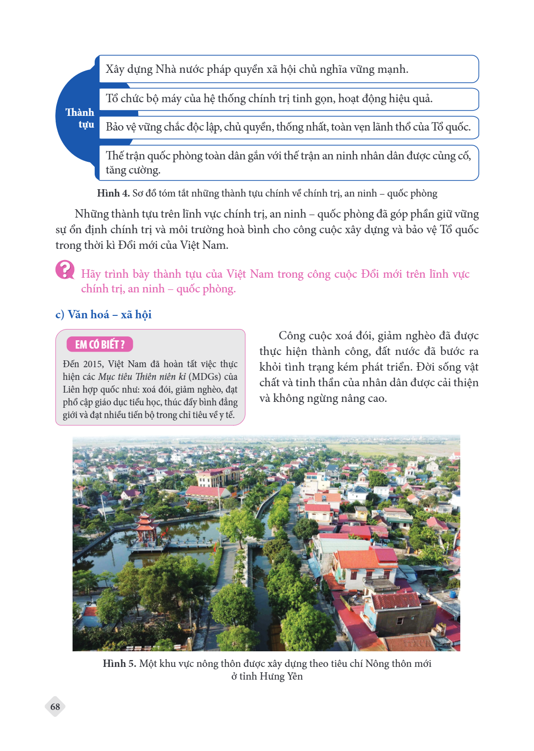 Xây dựng Nhà nước pháp quyền xã hội chủ nghĩa vững mạnh. Tổ chức bộ máy của hệ thống chính trị tinh gọn, hoạt động hiệu quả. Thành tựu Bảo vệ vững chắc độc lập,