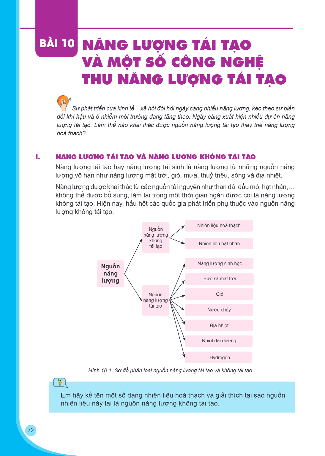 Bài 10. Năng lượng tái tạo và một số công nghệ thu năng lượng tái tạo Sự phát triển của kinh tế – xã hội đòi hỏi ngày càng nhiều năng lượng, kéo theo sự biến đổ