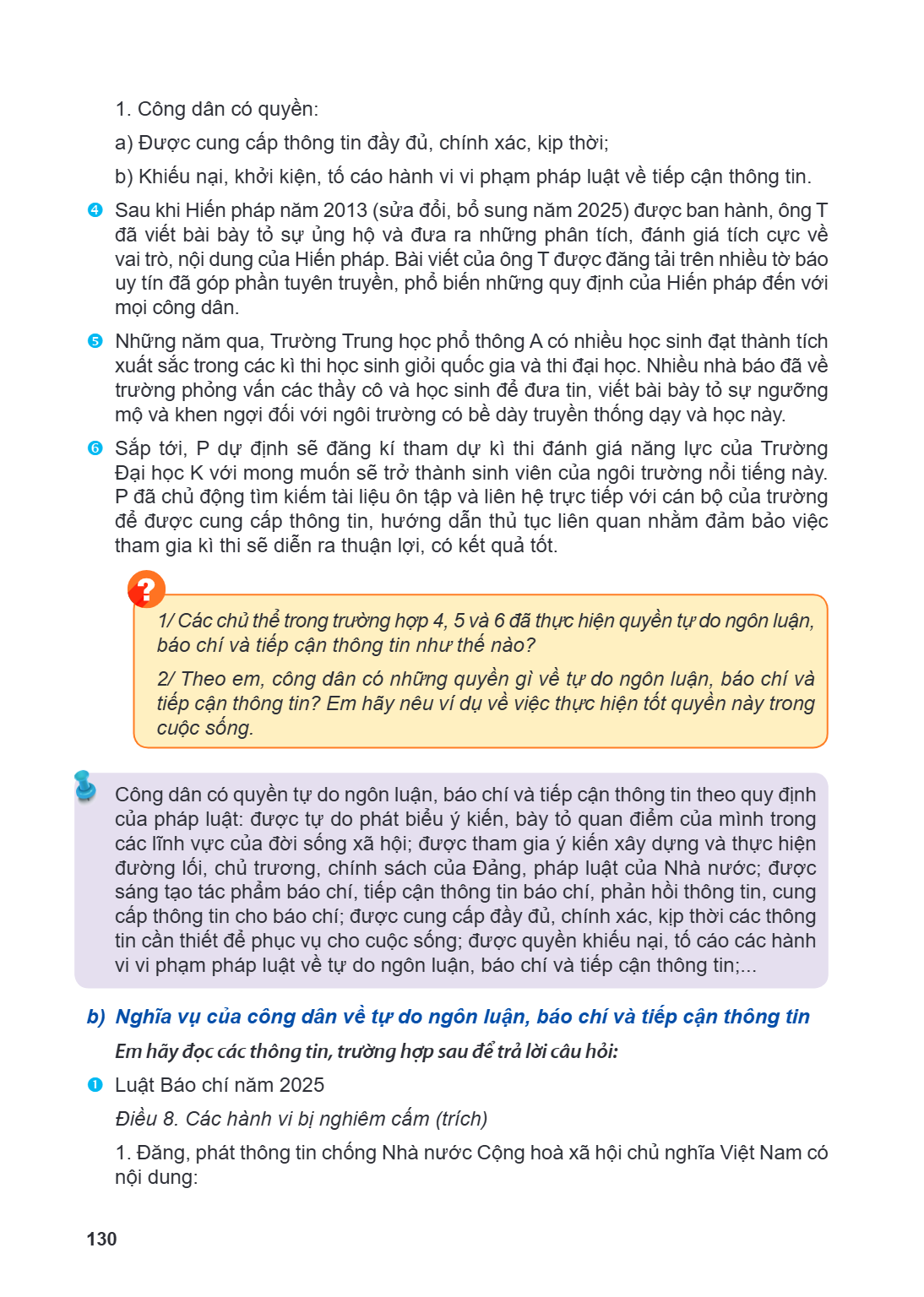Công dân có quyền: a) Được cung cấp thông tin đầy đủ, chính xác, kịp thời; b) Khiếu nại, khởi kiện, tố cáo hành vi vi phạm pháp luật về tiếp cận thông tin.  Sa