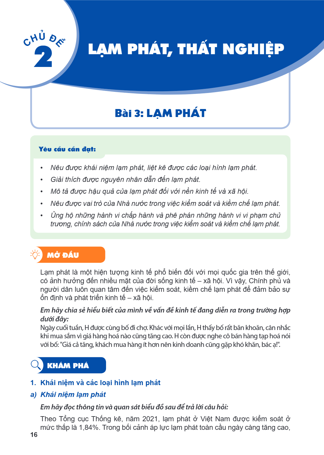 Bài 3. Lạm phát Bài 3: LẠM PHÁT Yêu cầu cần đạt: Nêu được khái niệm lạm phát, liệt kê được các loại hình lạm phát. Giải thích được nguyên nhân dẫn đến lạm phát.