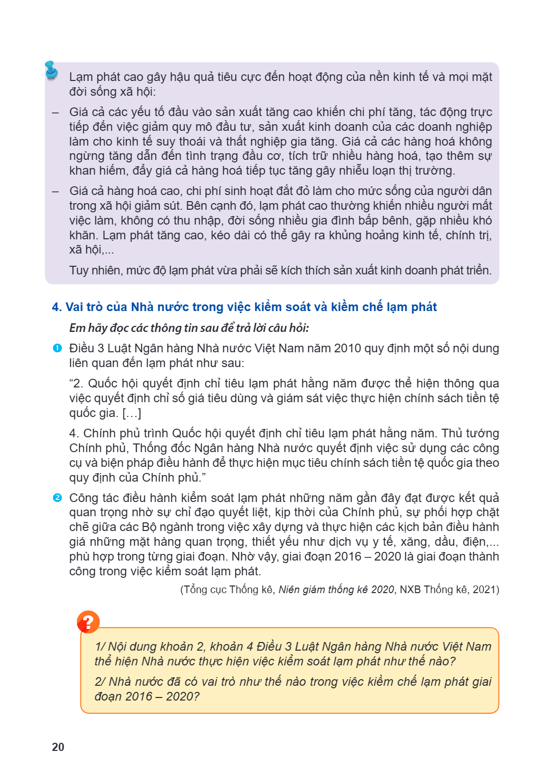 Lạm phát cao gây hậu quả tiêu cực đến hoạt động của nền kinh tế và mọi mặt đời sống xã hội: - Giá cả các yếu tố đầu vào sản xuất tăng cao khiến chi phí tăng, tá