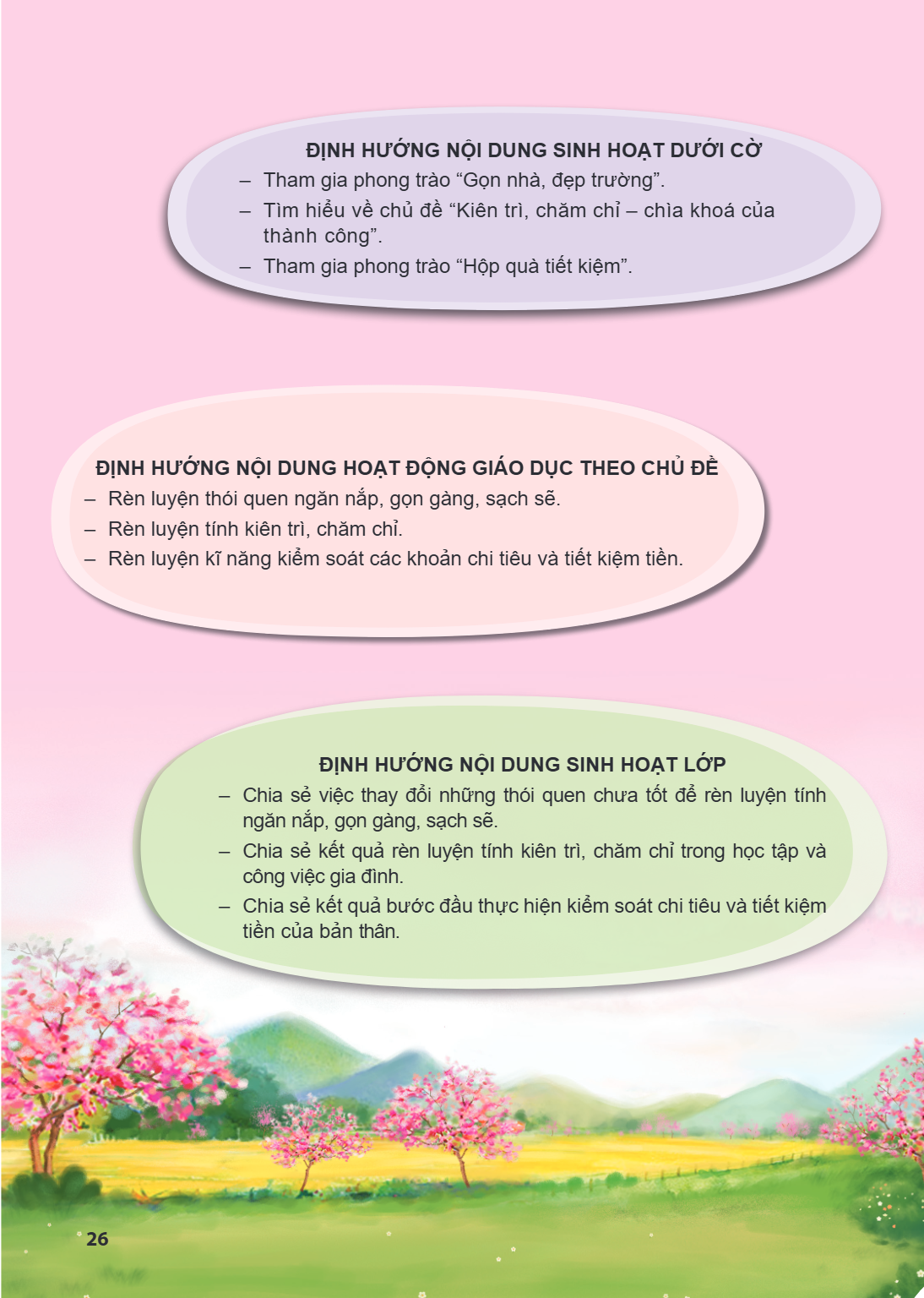 ĐỊNH HƯỚNG NỘI DUNG SINH HOẠT DƯỚI CỜ Tham gia phong trào "Gọn nhà, đẹp trường". - Tìm hiểu về chủ đề "Kiên trì, chăm chỉ - chìa khoá của thành công". - Tham gi