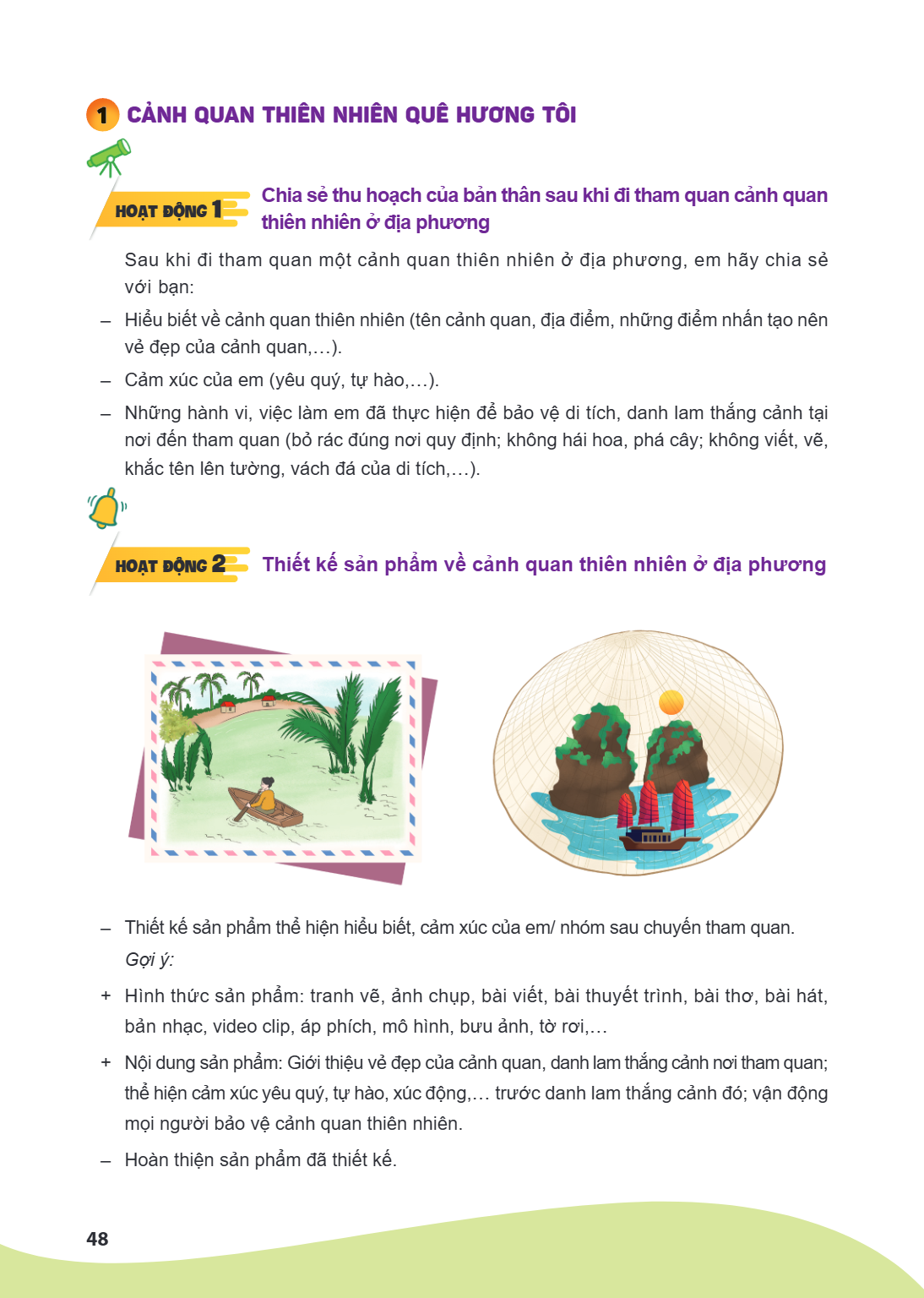 CẢNH QUAN THIÊN NHIÊN quê HƯƠNG tôi 1 Chia sẻ thu hoạch của bản thân sau khi đi tham quan cảnh quan Hoạt động thiên nhiên ở địa phương Sau khi đi tham quan một 