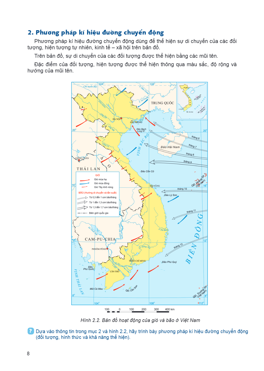 2. Phương pháp kí hiệu đường chuyển động Phương pháp kí hiệu đường chuyển động dùng để thể hiện sự di chuyển của các đối tượng, hiện tượng tự nhiên, kinh tế - x