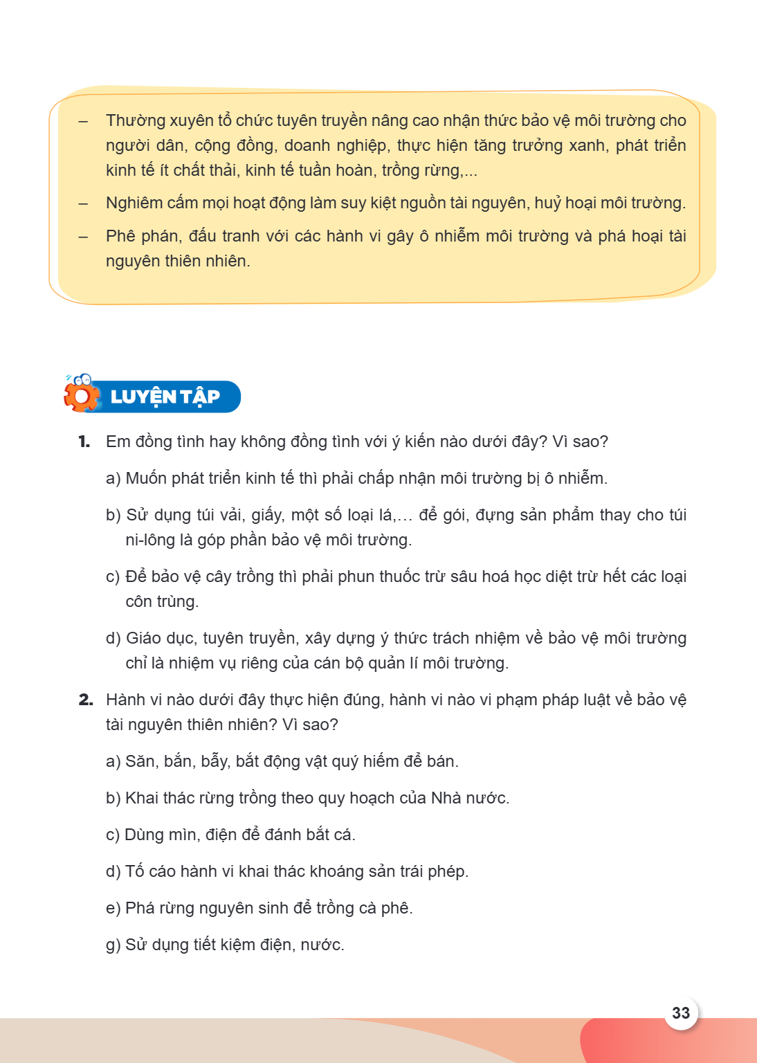 Thường xuyên tổ chức tuyên truyền nâng cao nhận thức bảo vệ môi trường cho người dân, cộng đồng, doanh nghiệp, thực hiện tăng trưởng xanh, phát triển kinh tế ít