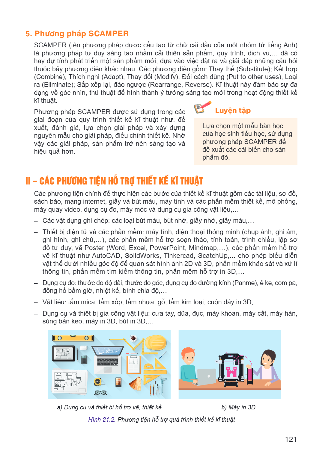 5. Phương pháp SCAMPER SCAMPER (tên phương pháp được cấu tạo từ chữ cái đầu của một nhóm từ tiếng Anh) là phương pháp tư duy sáng tạo nhằm cải thiện sản phẩm, q