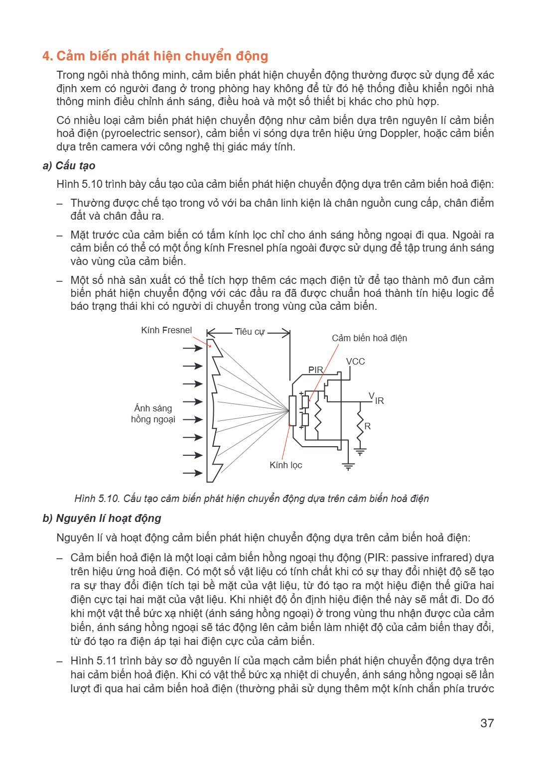 4. Cảm biến phát hiện chuyển động Trong ngôi nhà thông minh, cảm biến phát hiện chuyển động thường được sử dụng để xác định xem có người đang ở trong phòng hay 