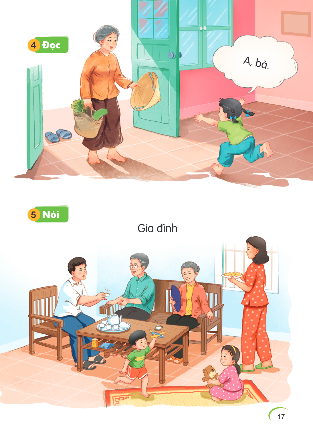 4 Đọc A, bà. 5 Nói Gia đình