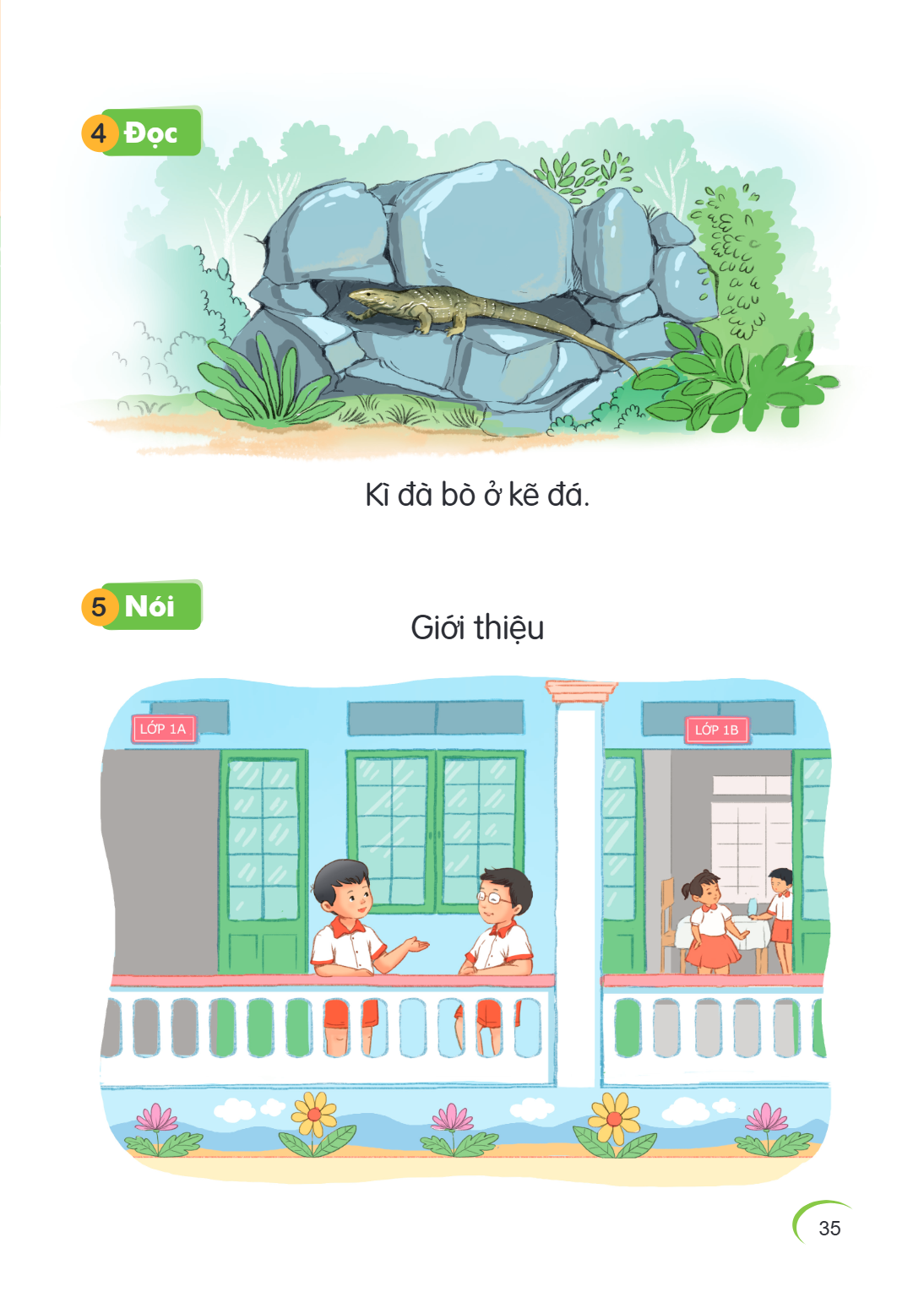 4 Đọc Kì đà bò ở kẽ đá. 5 Nói Giới thiệu