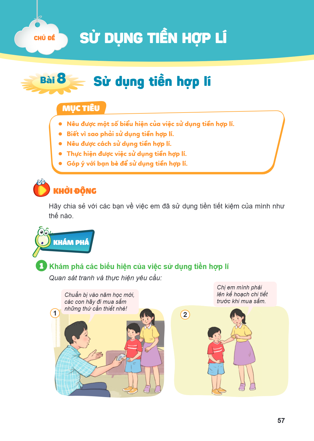 Bài 8. Sử dụng tiền hợp lí Bài 8. Sử dụng tiền hợp lí MỤC TIÊU Nêu được một số biểu hiện của việc sử dụng tiền hợp lí. Biết vì sao phải sử dụng tiền hợp lí. Nêu