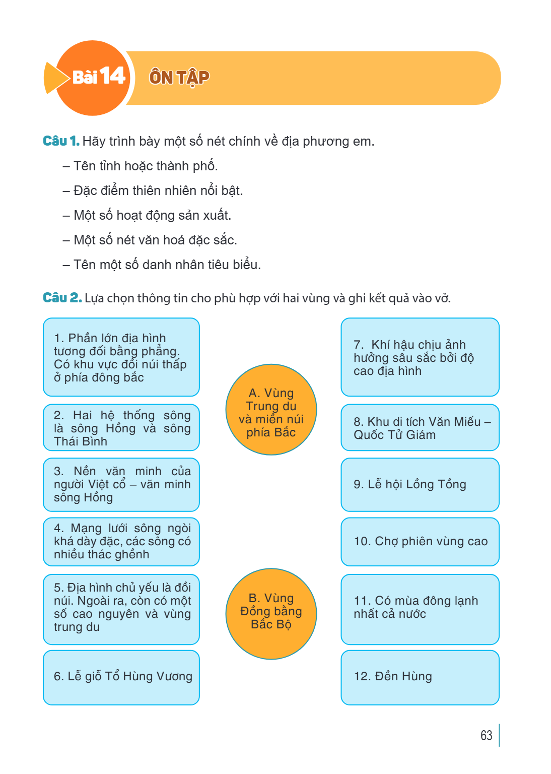 Ôn tập Câu 1. Hãy trình bày một số nét chính về địa phương em. Tên tỉnh hoặc thành phố. Đặc điểm thiên nhiên nổi bật. Một số hoạt động sản xuất. Một số nét văn 