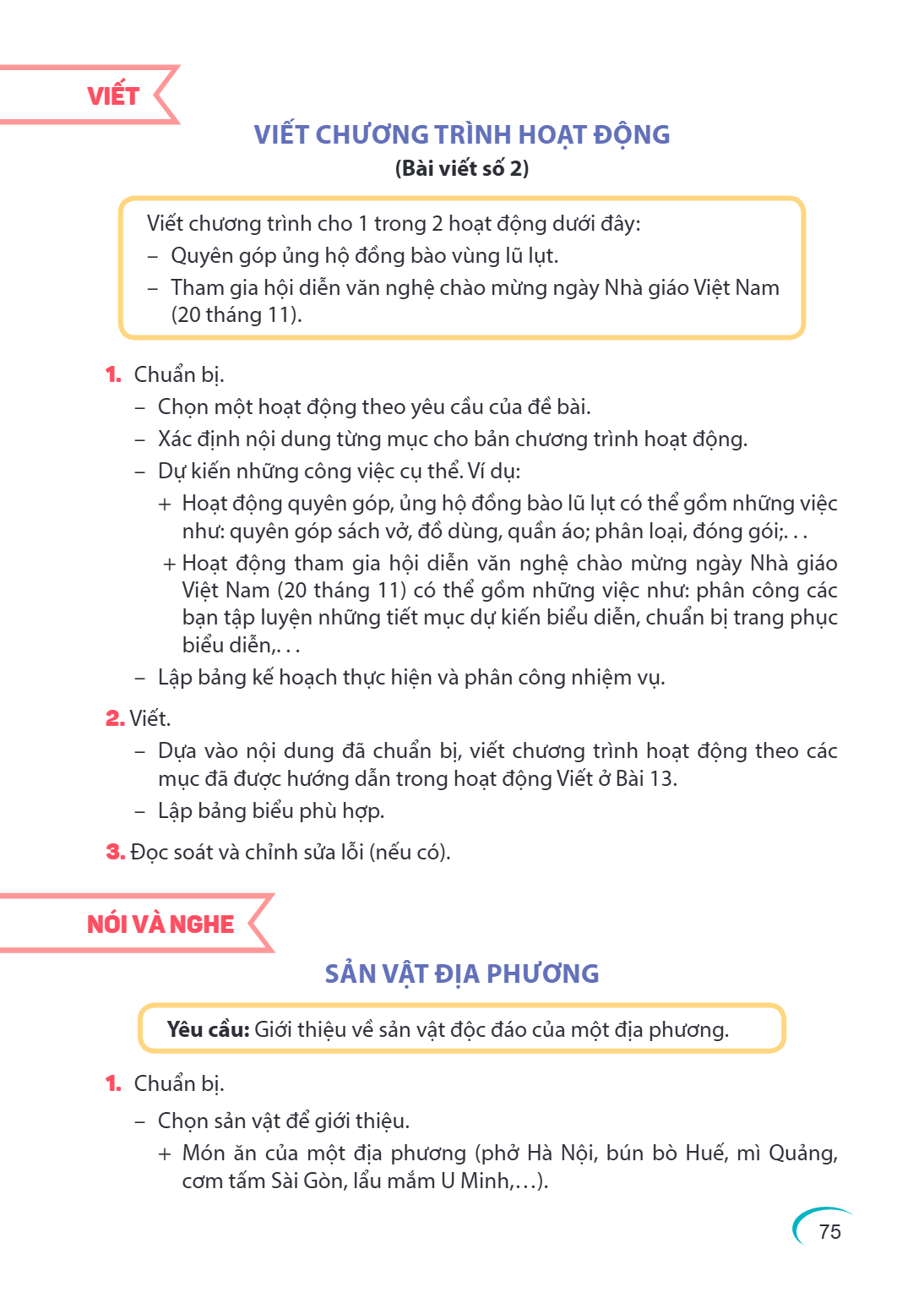 VIẾT VIẾT CHƯƠNG TRÌNH HOẠT ĐỘNG (Bài viết số 2) Viết chương trình cho 1 trong 2 hoạt động dưới đây: – Quyên góp ủng hộ đồng bào vùng lũ lụt. – Tham gia hội diễ