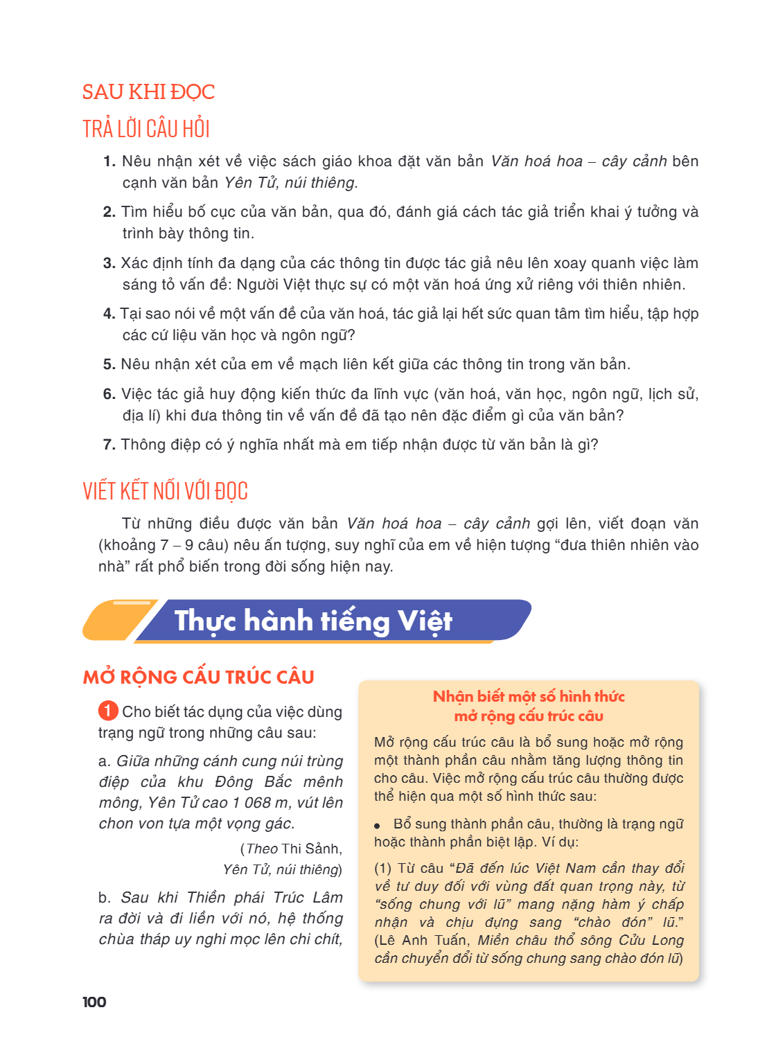Thực hành tiếng Việt MỞ RỘNG CẤU TRÚC CÂU 1. Cho biết tác dụng của việc dùng trạng ngữ trong những câu sau: a. Giữa những cánh cung núi trùng điệp của khu Đông 