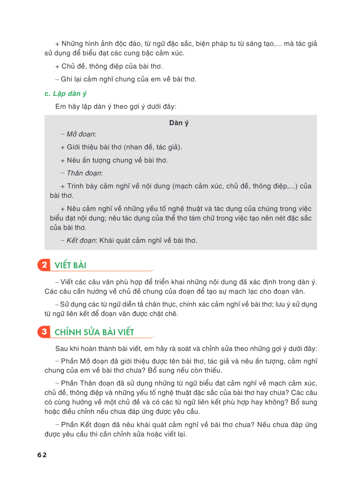 Những hình ảnh độc đáo, từ ngữ đặc sắc, biện pháp tu từ sáng tạo,... mà tác giả sử dụng để biểu đạt các cung bậc cảm xúc. Chủ đề, thông điệp của bài thơ. - Ghi 