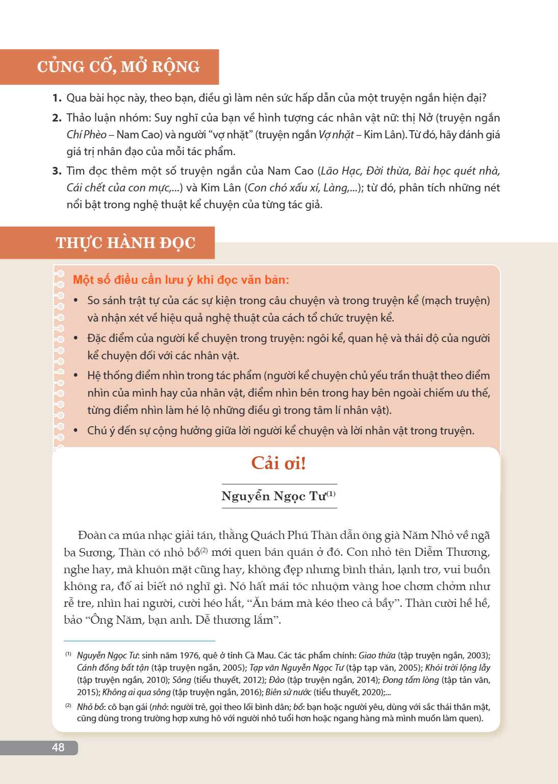 CỦNG CỐ, MỞ RỘNG Qua bài học này, theo bạn, điều gì làm nên sức hấp dẫn của một truyện ngắn hiện đại? Thảo luận nhóm: Suy nghĩ của bạn về hình tượng các nhân vậ