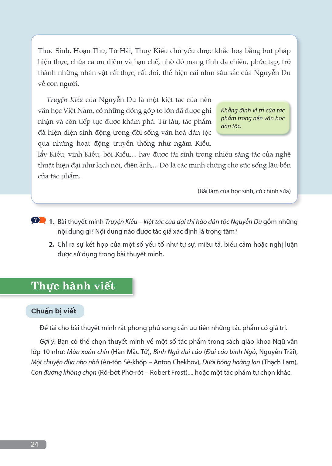 Thúc Sinh, Hoạn Thư, Từ Hải, Thuý Kiều chủ yếu được khắc hoạ bằng bút pháp hiện thực, chứa cả ưu điểm và hạn chế, nhờ đó mang tính đa chiều, phức tạp, trở thành