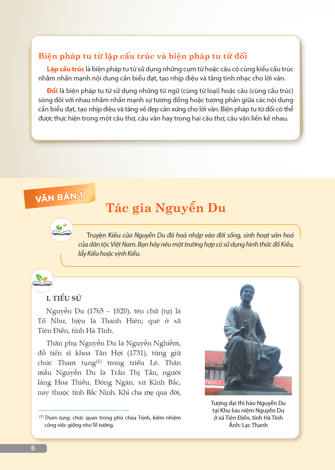 VĂN BẢN 1 Tác gia Nguyễn Du Truyện Kiều của Nguyễn Du đã hoà nhập vào đời sống, sinh hoạt văn hoá của dân tộc Việt Nam. Bạn hãy nêu một trường hợp có sử dụng hì