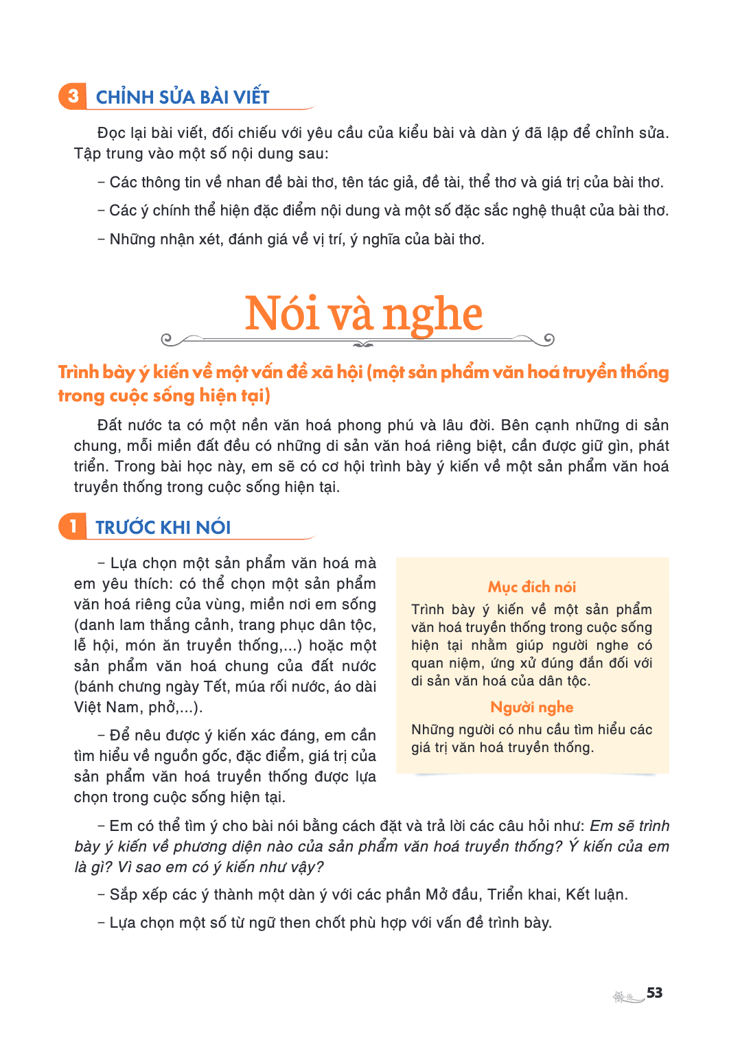 3. CHỈNH SỬA BÀI VIẾT Đọc lại bài viết, đối chiếu với yêu cầu của kiểu bài và dàn ý đã lập để chỉnh sửa. Tập trung vào một số nội dung sau: – Các thông tin về n