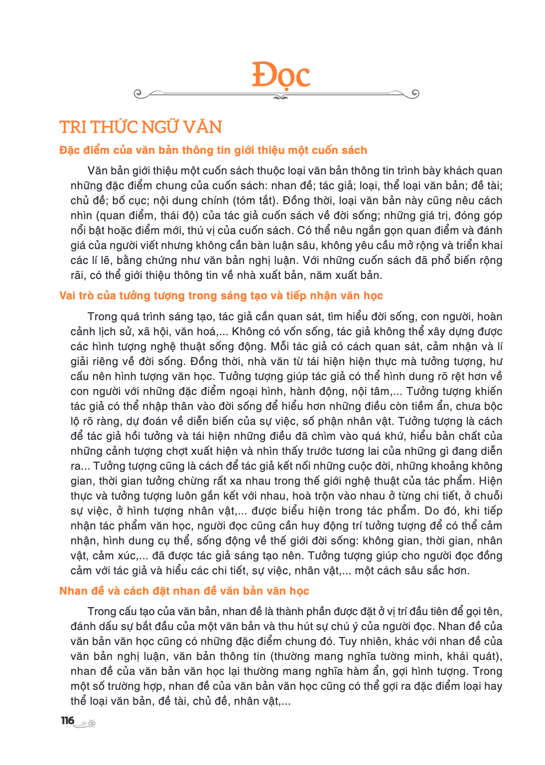TRI THỨC NGỮ VĂN Đặc điểm của văn bản thông tin giới thiệu một cuốn sách Văn bản giới thiệu một cuốn sách thuộc loại văn bản thông tin trình bày khái quát những