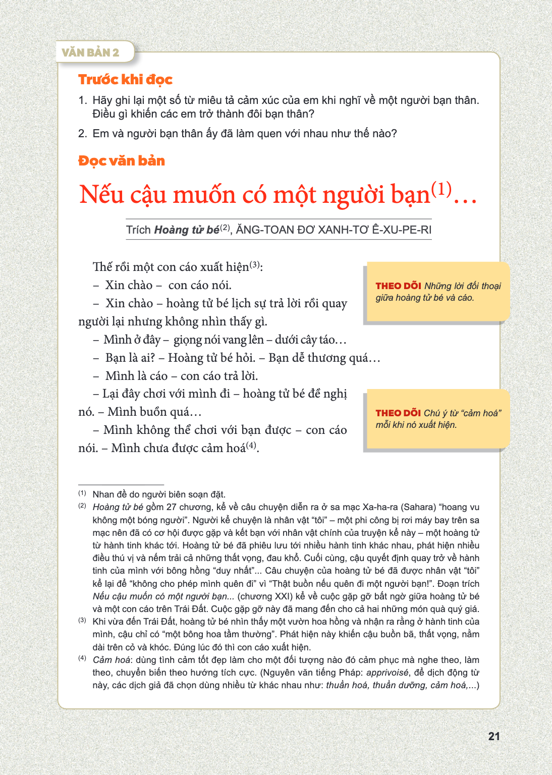 VĂN BẢN 2 Trước khi đọc Hãy ghi lại một số từ miêu tả cảm xúc của em khi nghĩ về một người bạn thân. Điều gì khiến các em trở thành đôi bạn thân? Em và người bạ