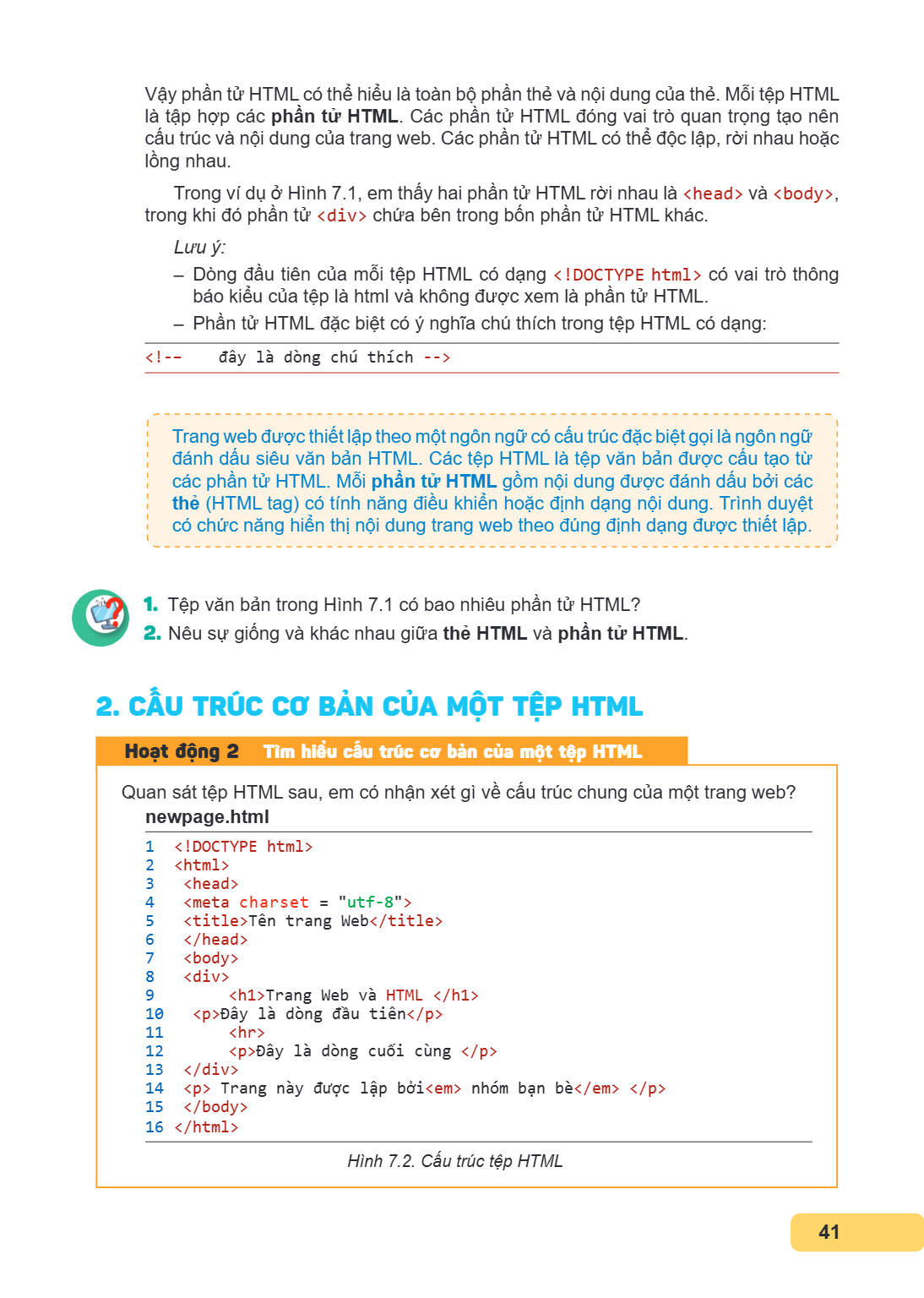 Vậy phần tử HTML có thể hiểu là toàn bộ phần thẻ và nội dung của thẻ. Mỗi tệp HTML là tập hợp các phần tử HTML. Các phần tử HTML đóng vai trò quan trọng tạo nên