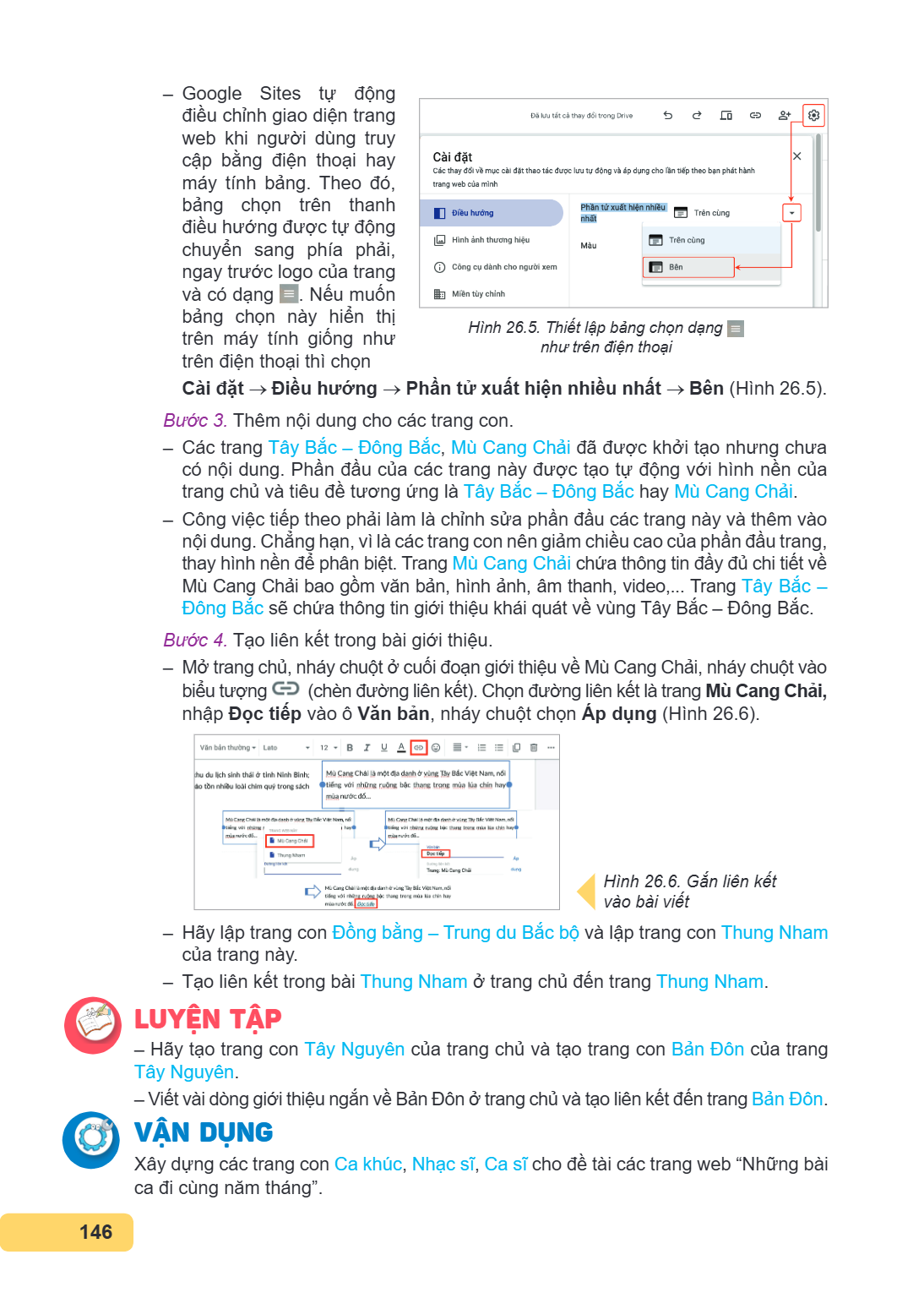 Google Sites tự động điều chỉnh giao diện trang web khi người dùng truy cập bằng điện thoại hay máy tính bảng. Theo đó, bảng chọn trên thanh điều hướng được tự 
