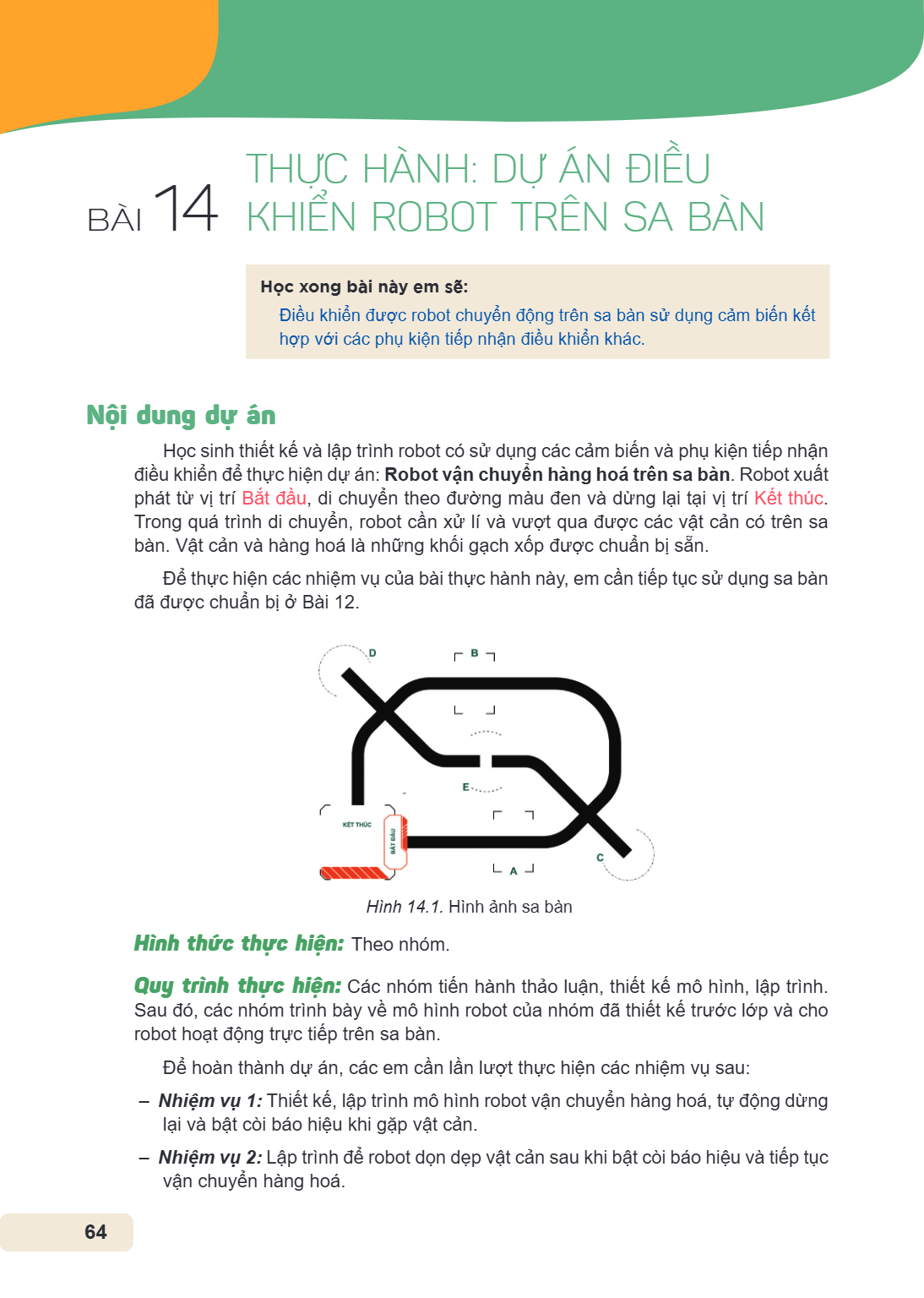 Thực hành: Dự án điều khiển robot trên sa bàn Học xong bài này em sẽ: Điều khiển được robot chuyển động trên sa bàn sử dụng cảm biến kết hợp với các phụ kiện ti