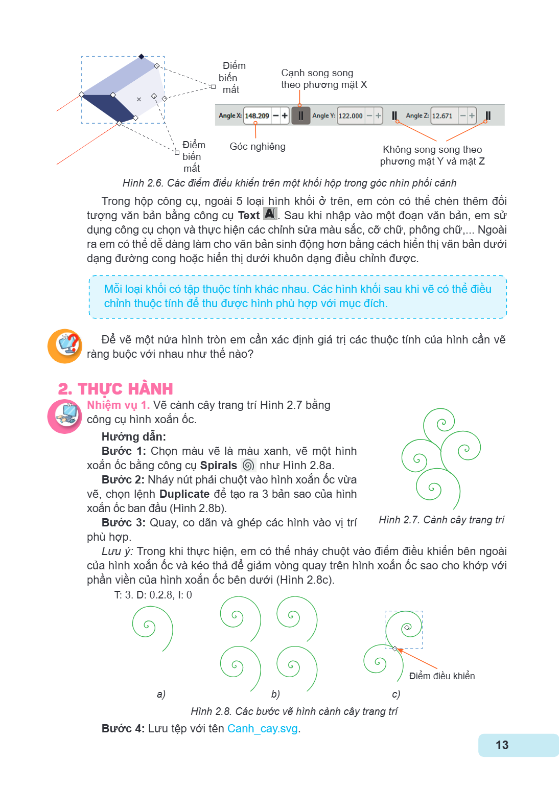 Điểm biến Cạnh song song mất theo phương mặt x fl Điểm Góc nghiêng Không song song theo biến phương mặt Y và mặt Z mất Hình 2.6. Các điểm điều khiển trên một kh