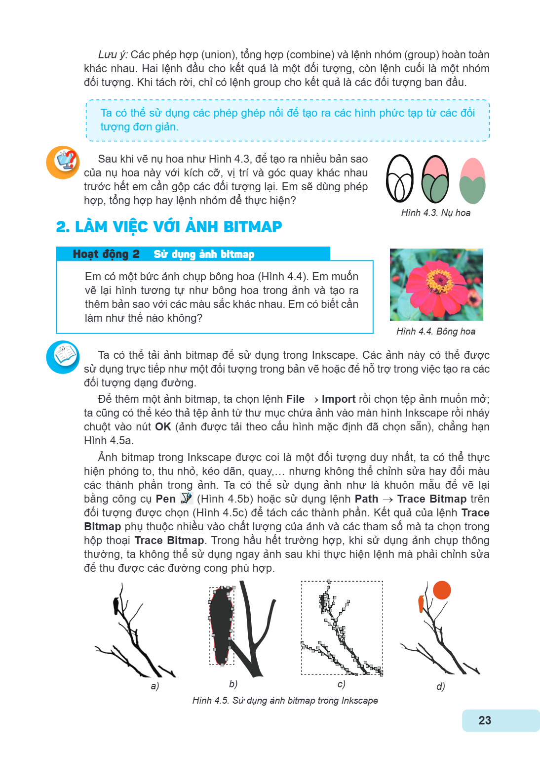 Lưu ý: Các phép hợp (union), tổng hợp (combine) và lệnh nhóm (group) hoàn toàn khác nhau. hai lệnh đầu cho kết quả là một đối tượng, còn lệnh cuối là một nhóm đ