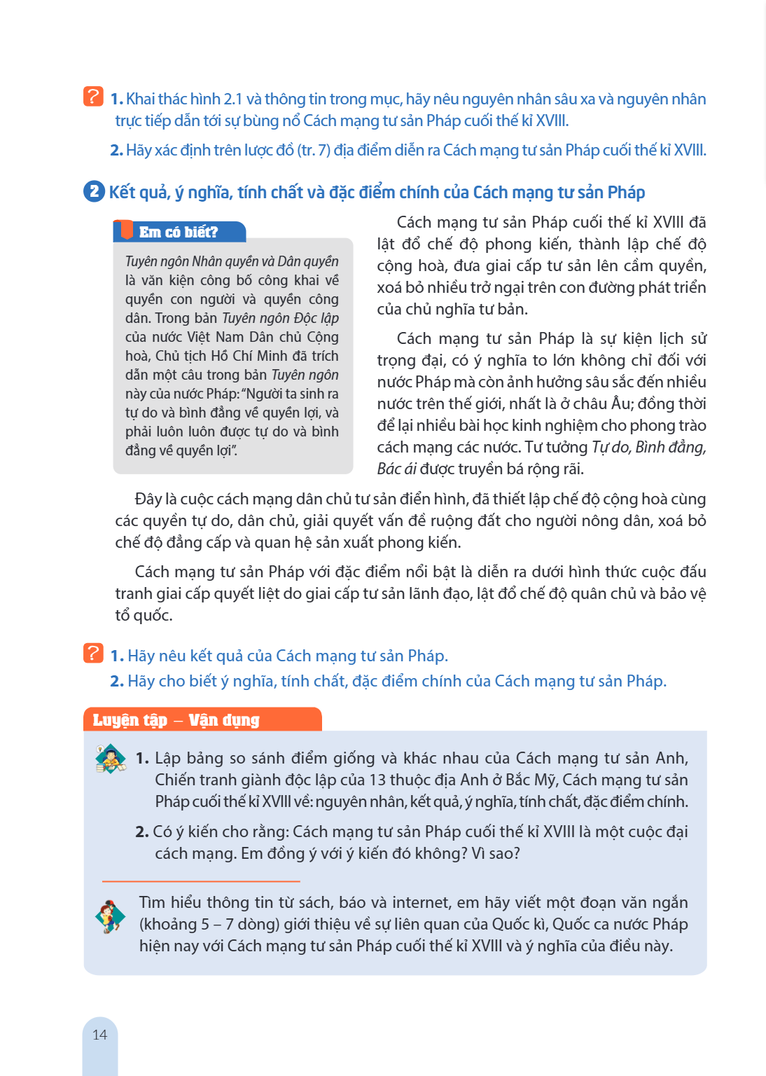 Khai thác hình 2.1 và thông tin trong mục, hãy nêu nguyên nhân sâu xa và nguyên nhân trực tiếp dẫn tới sự bùng nổ Cách mạng tư sản Pháp cuối thế kỉ XVIII. Hãy x